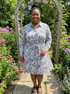 TORRID Black and White Floral Shirt Dress Size 3X